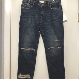 Current/Elliott jeans repaired fling. Becker Rip. 29 plaid cuff